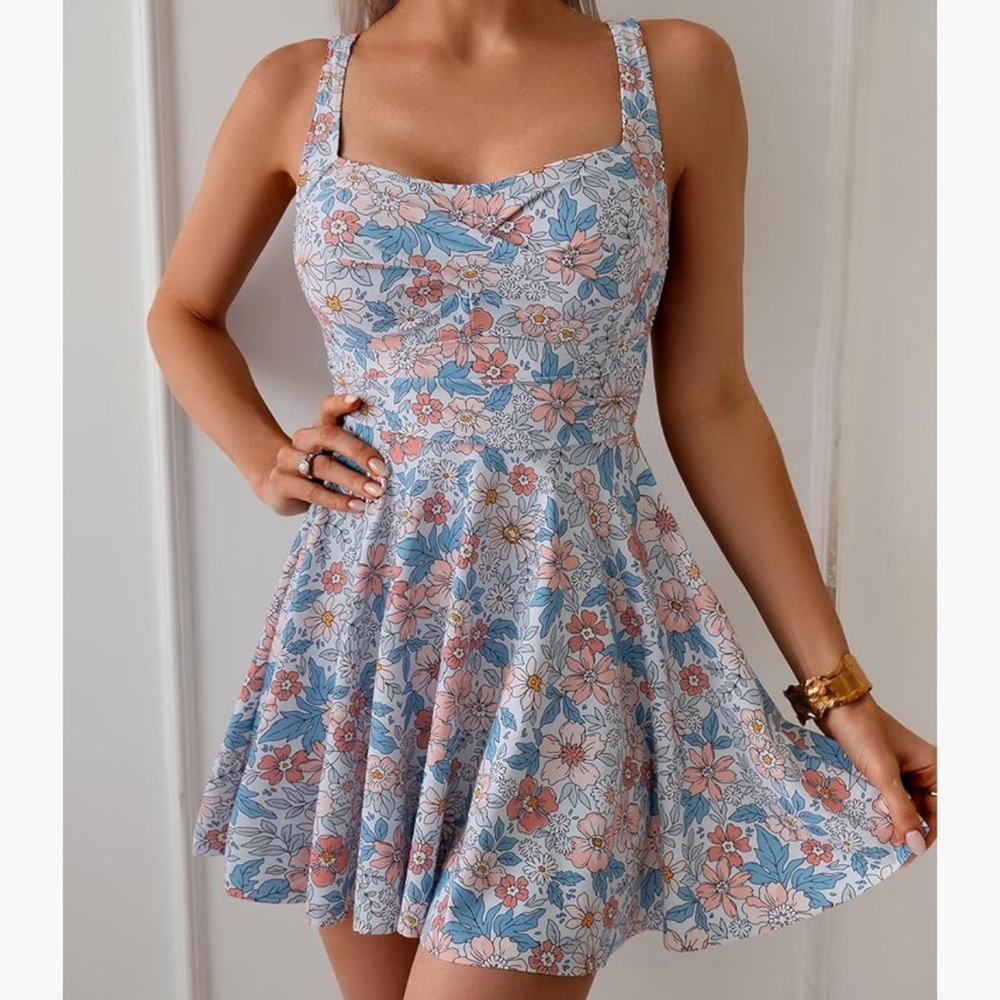 One Piece Tummy Control Wrap Swimdress Modest Ruched Skirt Swimsuit Bathing Suit